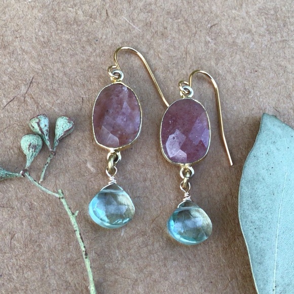 Strawberry Quartz Sundance Charm Earrings - Picture 5 of 7